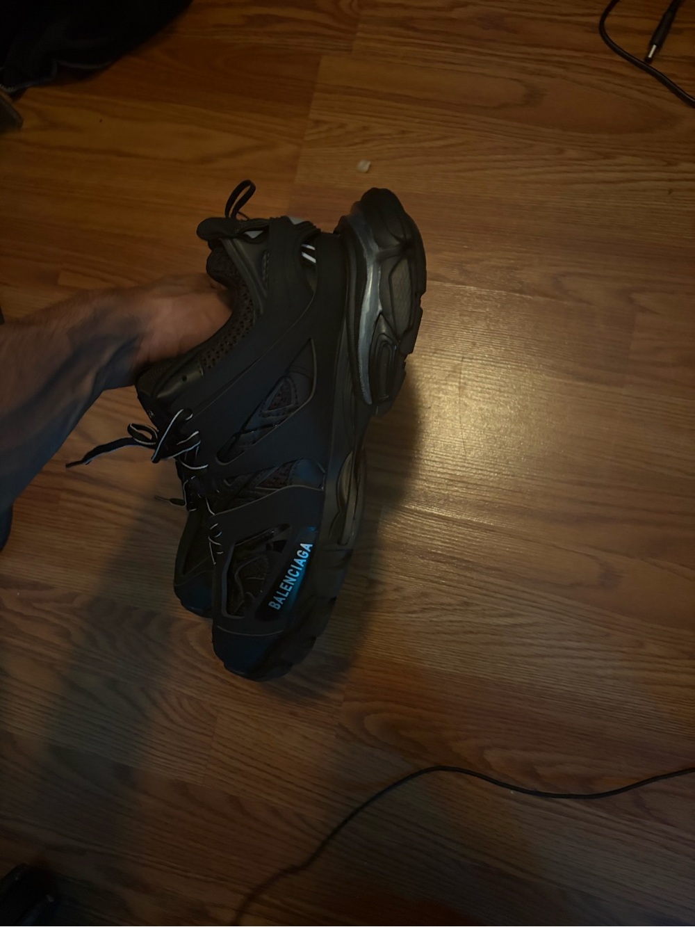 Balenciaga Black Men's Track-Inspired Chunky Sneakers - Picture 4 of 10